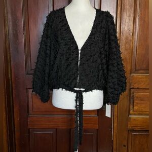 NWOT ASTR The Label Black Textured Top Size Large